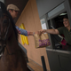 man on horse in McDonald's drive-thru